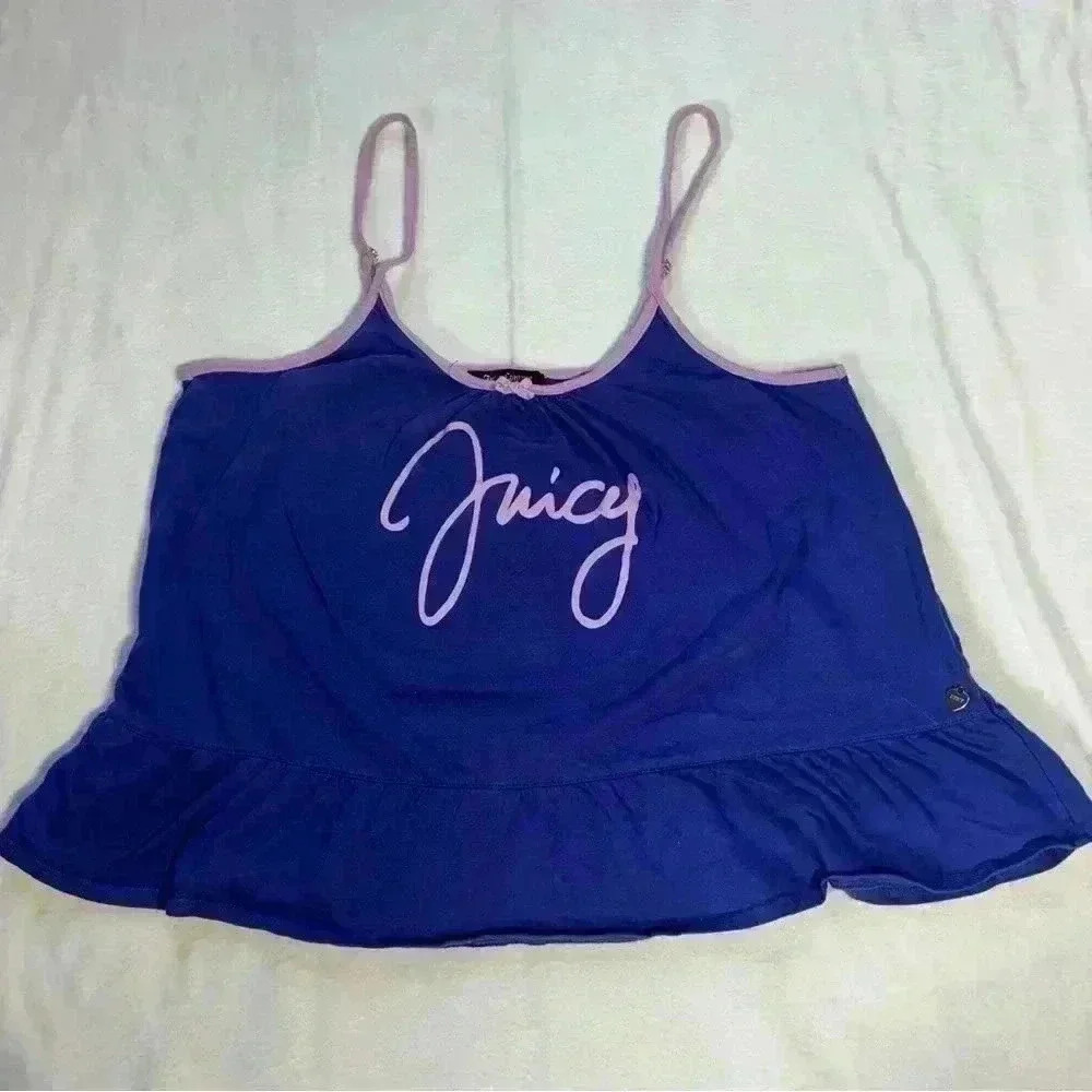 Juicy Couture Black Label Women's Size Large Blue Sleep Camisole Tank Top